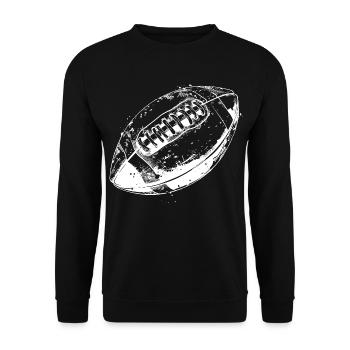 American Football Ball - Unisex Sweatshirt - black - Front - Alina (178cm) & Michal (187cm)