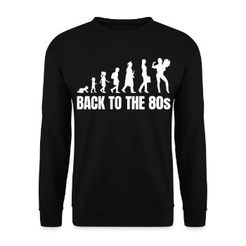 80er Mädchen bis Erwachsene - Unisex Pullover - Schwarz - Vorne - Alina (178cm) & Michal (187cm)