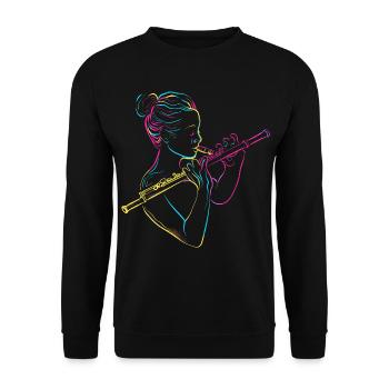 Flûte Fille Années 80 - Sweat-shirt Unisexe - noir - Devant - Alina (178cm) & Michal (187cm)