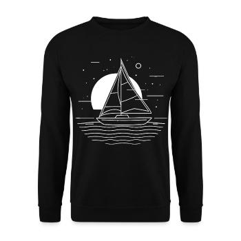 Sailing Drawing - Unisex Sweatshirt - black - Front - Alina (178cm) & Michal (187cm)