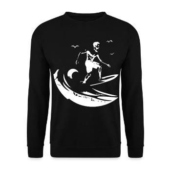 Surfing Drawing - Unisex Sweatshirt - black - Front - Alina (178cm) & Michal (187cm)