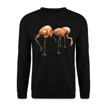 Flamant - Sweat-shirt Unisexe - noir - Devant - Alina (178cm) & Michal (187cm)