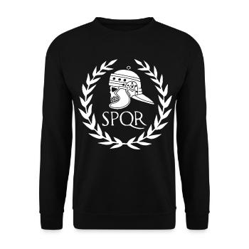 Roman Empire and White Skull - Unisex Sweatshirt - black - Front - Alina (178cm) & Michal (187cm)