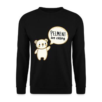 Pelmeni Call Sweet Bear Gold Gift - Unisex Sweatshirt - black - Front - Alina (178cm) & Michal (187cm)