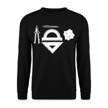 Graphique d’architecte - Sweat-shirt Unisexe - noir - Devant - Alina (178cm) & Michal (187cm)