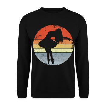 Vintage Ballet Girl Drawing - Unisex Sweatshirt - black - Front - Alina (178cm) & Michal (187cm)