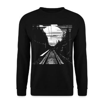 Graphique ferroviaire - Sweat-shirt Unisexe - noir - Devant - Alina (178cm) & Michal (187cm)