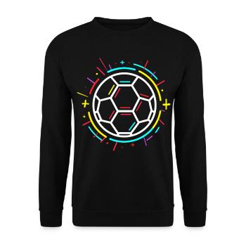 Fußball Ball Zeichnung - Unisex Pullover - Schwarz - Vorne - Alina (178cm) & Michal (187cm)