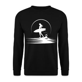 Surfeur - Sweat-shirt Unisexe - noir - Devant - Alina (178cm) & Michal (187cm)