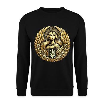 Armoiries de l’Ukraine Femme Cadeau d’or ukrainien - Sweat-shirt Unisexe - noir - Devant - Alina (178cm) & Michal (187cm)