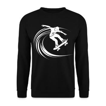 Skateboarder Drawing - Unisex Sweatshirt - black - Front - Alina (178cm) & Michal (187cm)