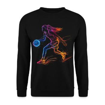 Basketballspielerin Skizze - Unisex Pullover - Schwarz - Vorne - Alina (178cm) & Michal (187cm)