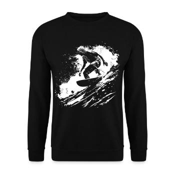 Surfing - Unisex Sweatshirt - black - Front - Alina (178cm) & Michal (187cm)