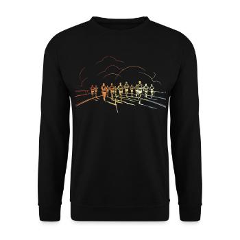 Jogger Line Art 90s Look - Unisex Sweatshirt - black - Front - Alina (178cm) & Michal (187cm)