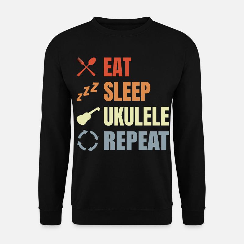 Eat Sleep Ukulele Repeat - Unisex Pullover - Schwarz
