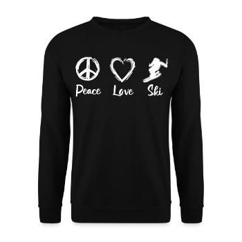 Peace Love Skis - Sweat-shirt Unisexe - noir - Devant - Alina (178cm) & Michal (187cm)