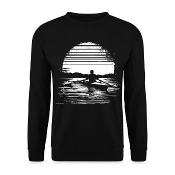 Rudern Skizze - Unisex Pullover - Schwarz - Vorne - Alina (178cm) & Michal (187cm)