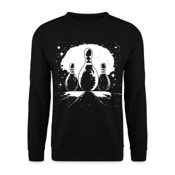 Bowling Pins - Unisex Pullover - Schwarz - Vorne - Alina (178cm) & Michal (187cm)