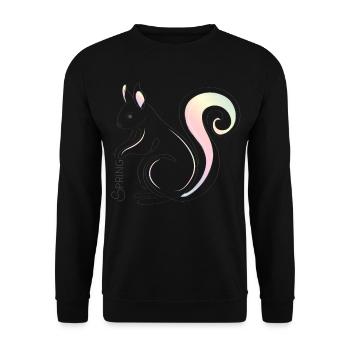 Illustration d’écureuil – Inspiration printanière - Sweat-shirt Unisexe - noir - Devant - Alina (178cm) & Michal (187cm)