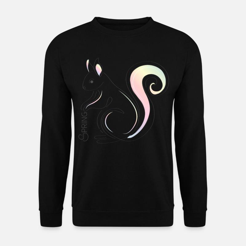 Eichhörnchen-Illustration – Frühlingsinspiration - Unisex Pullover - Schwarz