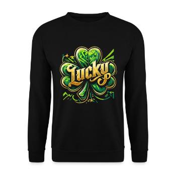 Trèfle de la Saint-Patrick Happy Gift - Sweat-shirt Unisexe - noir - Devant - Alina (178cm) & Michal (187cm)