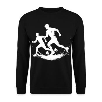 Running Chart - Unisex Sweatshirt - black - Front - Alina (178cm) & Michal (187cm)
