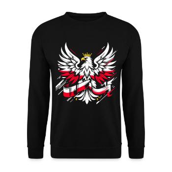 Poland Polska Eagle Flag Flag Epic Gift - Unisex Sweatshirt - black - Front - Alina (178cm) & Michal (187cm)