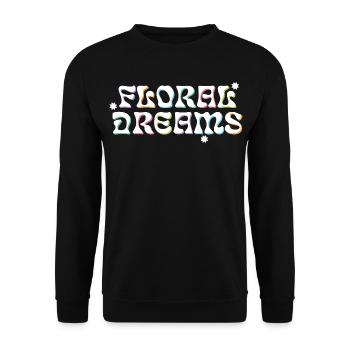 Rêves floraux style rétro - Sweat-shirt Unisexe - noir - Devant - Alina (178cm) & Michal (187cm)