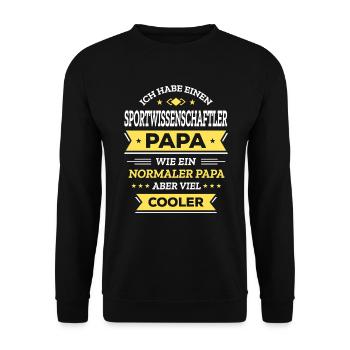 SPORTWISS-PAPA VATERTAG WEIHNACHTEN GEBURTSTAG - Unisex Pullover - Schwarz - Vorne - Alina (178cm) & Michal (187cm)