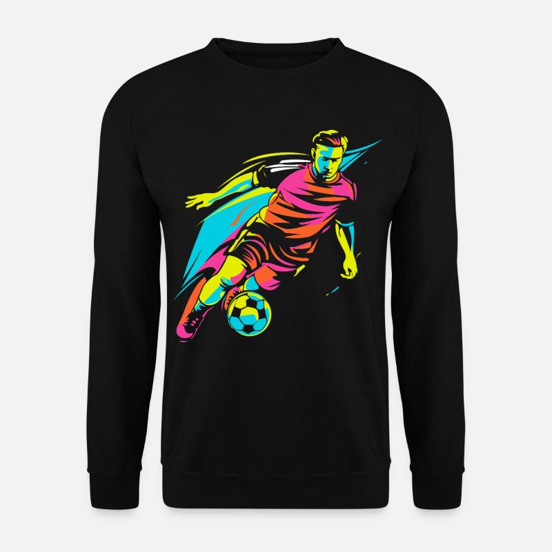 Fußballspieler Retrowave - Unisex Pullover - Schwarz