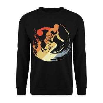 Vintage Basketballer - Unisex Pullover - Schwarz - Vorne - Alina (178cm) & Michal (187cm)