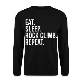 Manger dormir Escalade Répéter - Sweat-shirt Unisexe - noir - Devant - Alina (178cm) & Michal (187cm)
