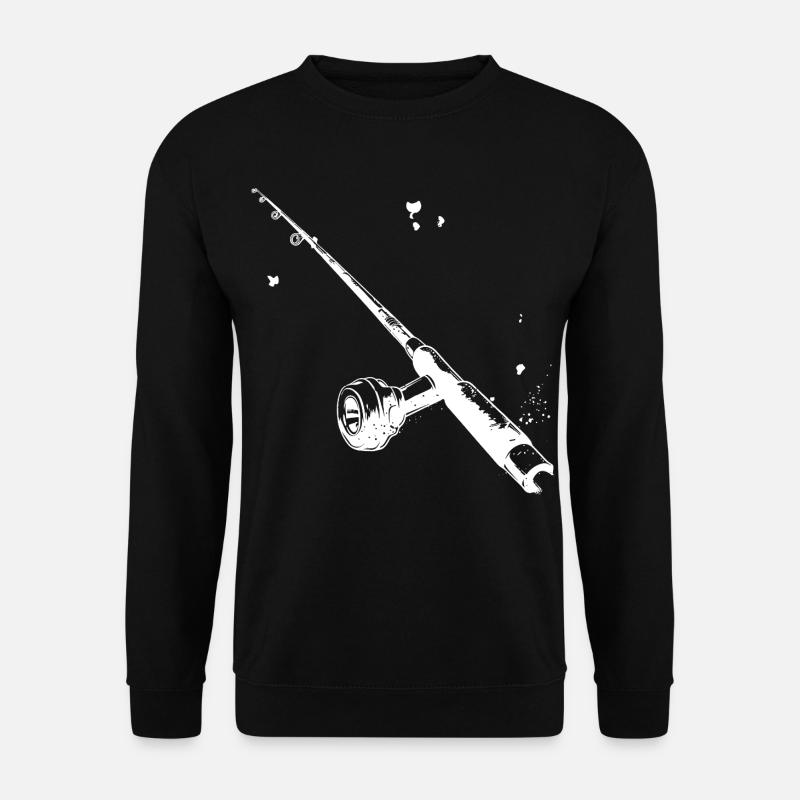 Fishing Rod Drawing - Unisex Sweatshirt - black