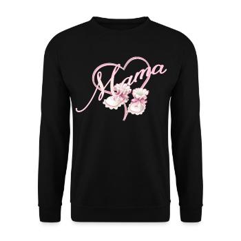 Maman avec coeur et chaussures bébé fille rose - Sweat-shirt Unisexe - noir - Devant - Alina (178cm) & Michal (187cm)