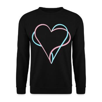 Herzen verschlungen blau rosa - Unisex Pullover - Schwarz - Vorne - Alina (178cm) & Michal (187cm)
