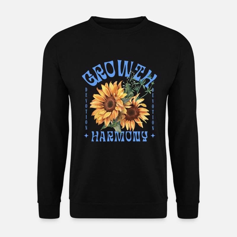 Growth Harmony Sunflower Art - Unisex Pullover - Schwarz
