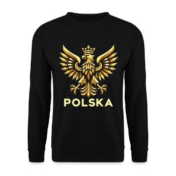 Pologne Polska aigle or drapeau épique cadeau - Sweat-shirt Unisexe - noir - Devant - Alina (178cm) & Michal (187cm)