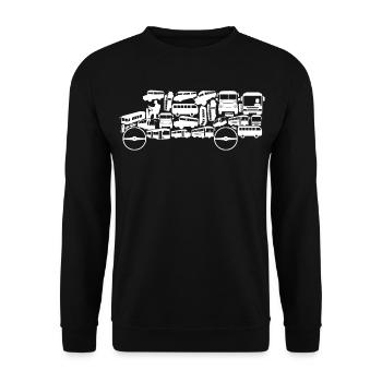 Bus Silhouette - Unisex Sweatshirt - black - Front - Alina (178cm) & Michal (187cm)