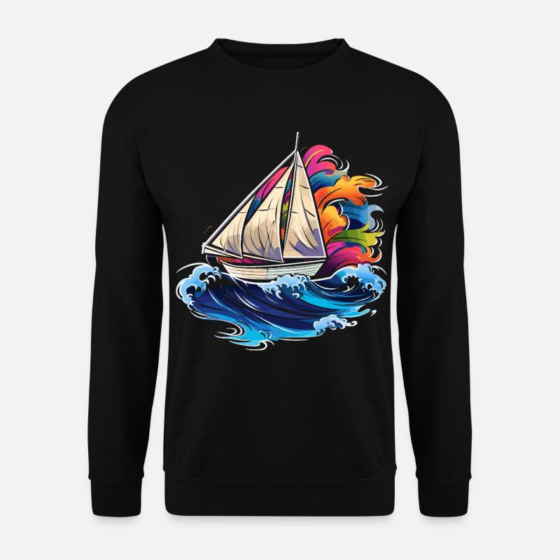 Segeln Synthwave - Unisex Pullover - Schwarz