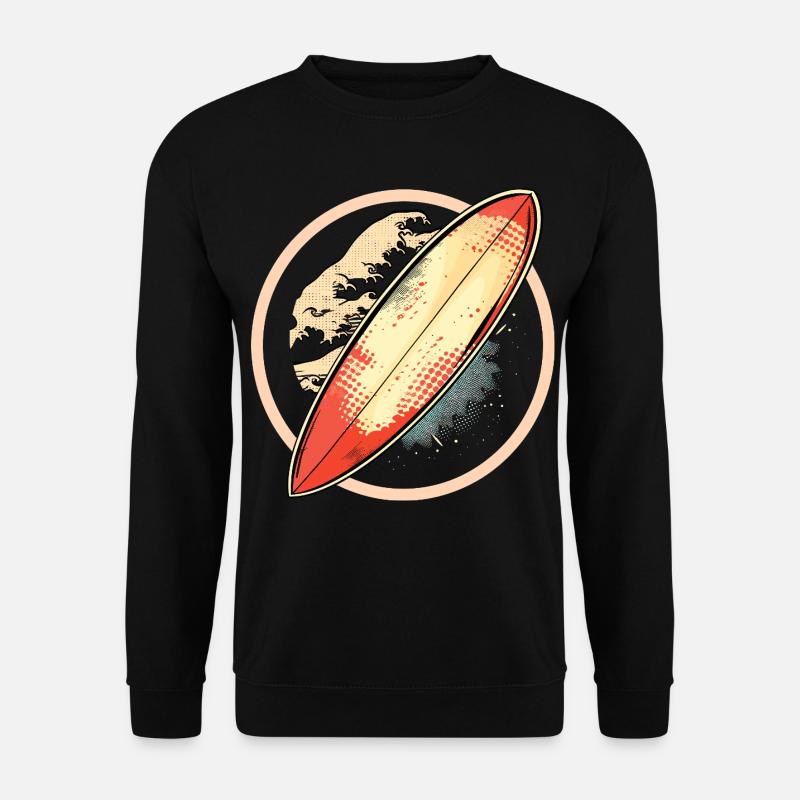 Surfbrett Grafik - Unisex Pullover - Schwarz