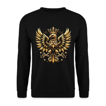 Pologne Polska aigle or drapeau épique cadeau - Sweat-shirt Unisexe - noir - Devant - Alina (178cm) & Michal (187cm)