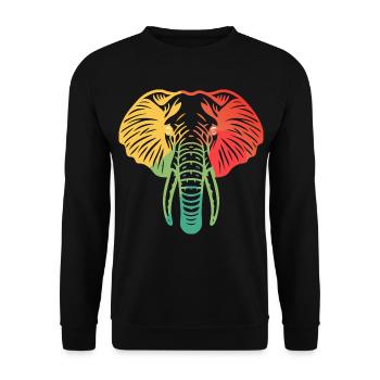 Tête d’éléphant coloré - Sweat-shirt Unisexe - noir - Devant - Alina (178cm) & Michal (187cm)