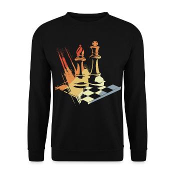 Vintage Chess - Unisex Sweatshirt - black - Front - Alina (178cm) & Michal (187cm)