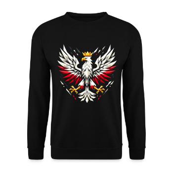Poland Polska Eagle Flag Flag Geometry Gift - Unisex Sweatshirt - black - Front - Alina (178cm) & Michal (187cm)