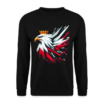 Poland Polska Eagle Flag Flag Geometry Gift - Unisex Sweatshirt - black - Front - Alina (178cm) & Michal (187cm)