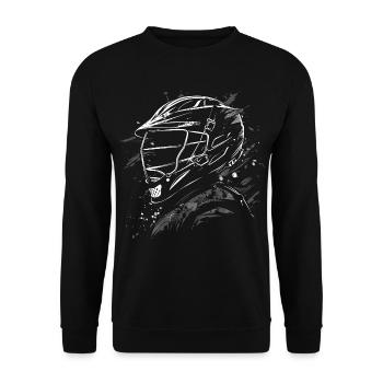 Lacrosse Player Sketch - Unisex Sweatshirt - black - Front - Alina (178cm) & Michal (187cm)