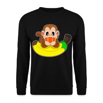 Affe Poker Pokerkarten - Unisex Pullover - Schwarz - Vorne - Alina (178cm) & Michal (187cm)