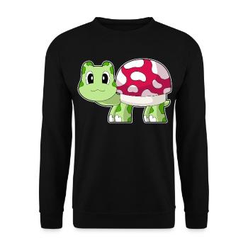 Turtle Mushroom - Unisex Sweatshirt - black - Front - Alina (178cm) & Michal (187cm)