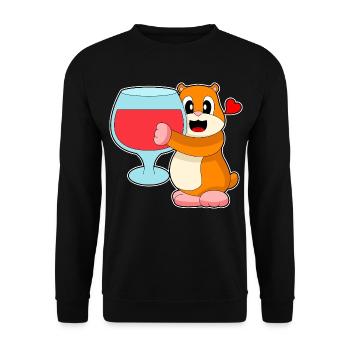 Vin rouge hamster - Sweat-shirt Unisexe - noir - Devant - Alina (178cm) & Michal (187cm)