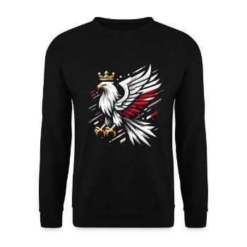 Poland Polska Eagle Flag Flag Geometry Gift - Unisex Sweatshirt - black - Front - Alina (178cm) & Michal (187cm)